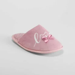 Clearance Zapatilla casa gato y topos rosa Mujer Zapatillas Casa