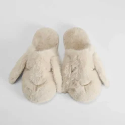 Sale Zapatilla casa pelo conejo beige Zapatillas Casa