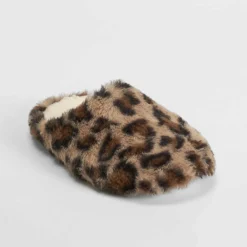 Discount Zapatilla casa pelo leopardo Mujer Zapatillas Casa