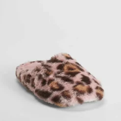Best Zapatilla casa pelo leopardo rosa Mujer Zapatillas Casa