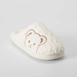 Clearance Zapatilla casa pelo osito blanca Zapatillas Casa