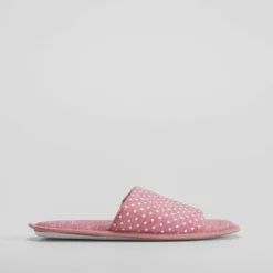 Zapatilla casa topos blancos y rosa Mujer Zapatillas Casa