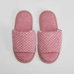Zapatilla casa topos blancos y rosa Mujer Zapatillas Casa