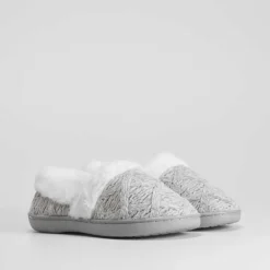 Outlet Zapatilla casa tricot forro gris Mujer Zapatillas Casa