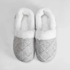 Outlet Zapatilla casa tricot forro gris Mujer Zapatillas Casa