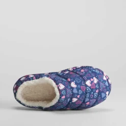 Sale Zapatilla de casa con corazones azul Zapatillas Casa