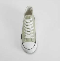 Online Zapatilla de lona alta verde Mujer Zapatillas Lona