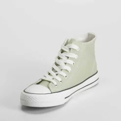 Online Zapatilla de lona alta verde Mujer Zapatillas Lona
