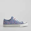 Hot Zapatilla de lona con cordones flores azul OH GIRL Zapatillas Lona