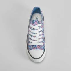 Hot Zapatilla de lona con cordones flores azul OH GIRL Zapatillas Lona