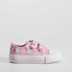 Zapatilla de lona unicornios bebé rosa Zapatillas Lona