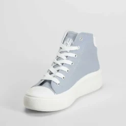 Sale Zapatilla lona alta azul Mujer Zapatillas Lona