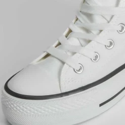 Clearance Zapatilla lona alta blanca plataforma OH GIRL Zapatillas Lona