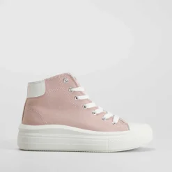 Clearance Zapatilla lona alta rosa Mujer Zapatillas Lona