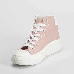 Clearance Zapatilla lona alta rosa Mujer Zapatillas Lona