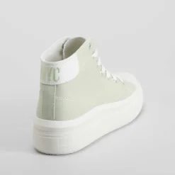 Hot Zapatilla lona alta verde Mujer Zapatillas Lona