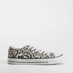 Discount Zapatilla lona animal print negro Mujer Zapatillas Lona