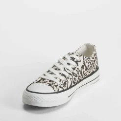 Discount Zapatilla lona animal print negro Mujer Zapatillas Lona