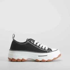 Zapatilla lona chunky negra Mujer Zapatillas Lona