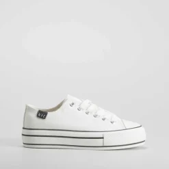 Best Zapatilla lona plataforma blanca Mujer Zapatillas Lona