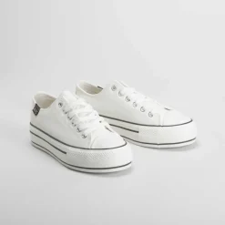 Best Zapatilla lona plataforma blanca Mujer Zapatillas Lona