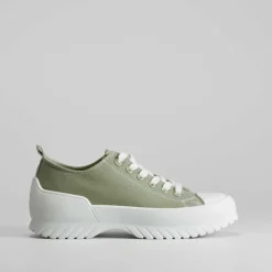 Hot Zapatilla lona plataforma verde Mujer Zapatillas Lona