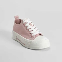 Outlet Zapatilla lona reciclada plataforma rosa Mujer Zapatillas Lona