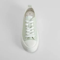 Online Zapatilla lona reclicada plataforma verde Mujer Zapatillas Lona