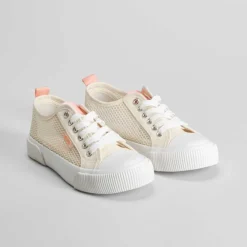 Hot Zapatilla lona rejilla beige OH GIRL Zapatillas Lona