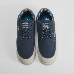 Hot Zapatilla lona slip on yute azul Hombre Zapatillas Lona