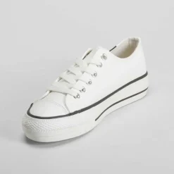 Sale Zapatilla plataforma blanca Mujer Zapatillas Lona|Sneakers