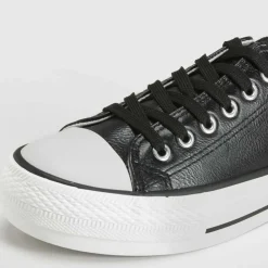 Zapatilla plataforma negra Mujer Zapatillas Lona