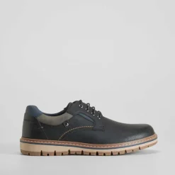 Zapato blucher cuña dentada negro Hombre Zapatos Casual