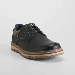 Zapato blucher cuña dentada negro Hombre Zapatos Casual