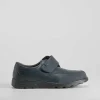 Online Zapato colegial azul velcro piel Zapatos