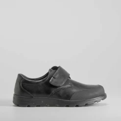 Discount Zapato colegial negro velcro piel Zapatos