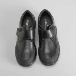 Discount Zapato colegial negro velcro piel Zapatos