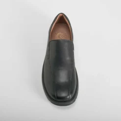 Outlet Zapato colegial slip on piel negro Hombre Zapatos Vestir|Slip On