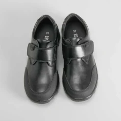 Best Zapato colegial velcro negro piel Zapatos