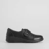Hot Zapato negro con velcro de Mujer Zapatos Confort|Zapatos Planos