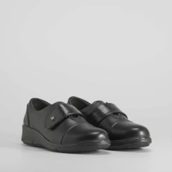 Hot Zapato negro con velcro de Mujer Zapatos Confort|Zapatos Planos