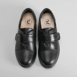 Hot Zapato negro con velcro de Mujer Zapatos Confort|Zapatos Planos