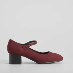 Online Zapato pulsera de tacón burdeos Mujer Zapatos Confort|Zapatos Tacón