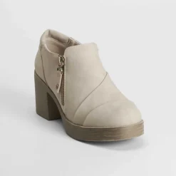 Clearance Zapato tacón cremallera beige Mujer Zapatos Tacón