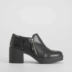 Zapato tacón cremallera negra Mujer Zapatos Tacón