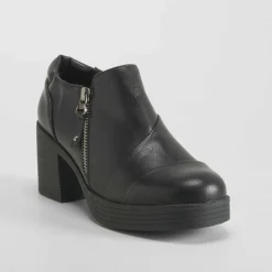 Zapato tacón cremallera negra Mujer Zapatos Tacón