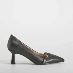 Discount Zapato tacón piel negro Mujer Zapatos Tacón