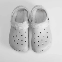 Online Zueco con forro gris Mujer Chanclas