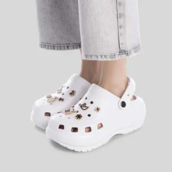 Hot Zueco con plataforma y charms blanca Mujer Chanclas