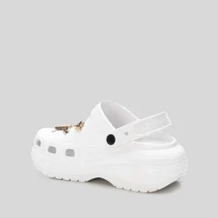 Hot Zueco con plataforma y charms blanca Mujer Chanclas